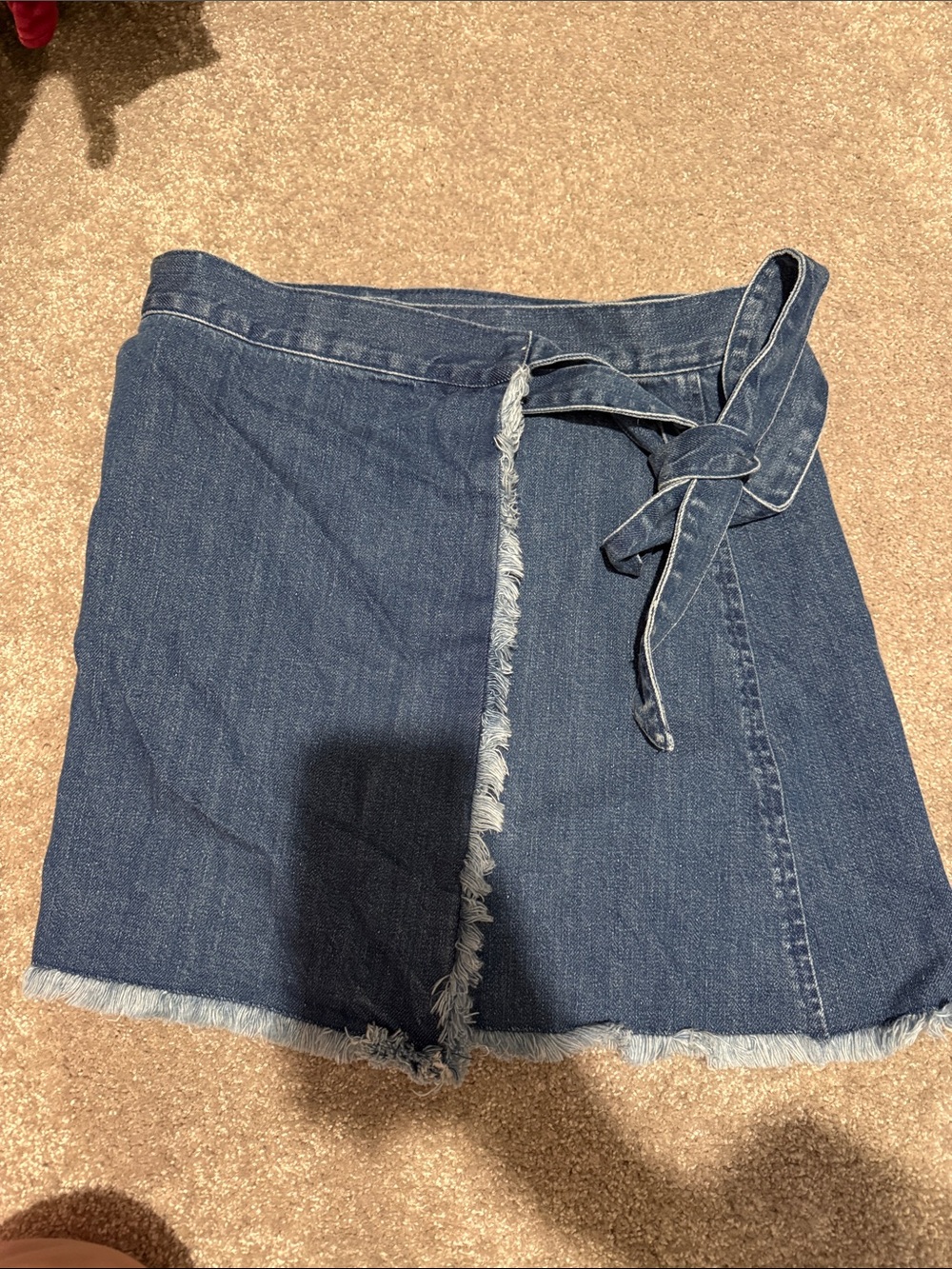 Madewell Denim Wrap Mini Skirt in Dark Blue